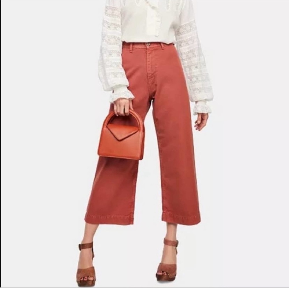 Free People We The Free Patti Cropped Wide Leg Pants Sz 27